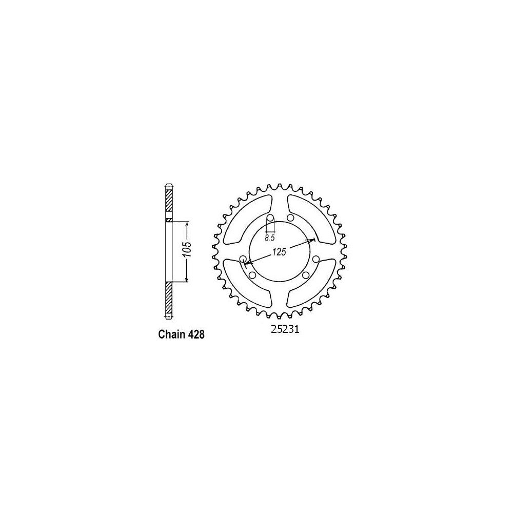 Couronne Hm 50 Derapage 2002-2003 - 428 - 56 Dents - Similaire JTR1134