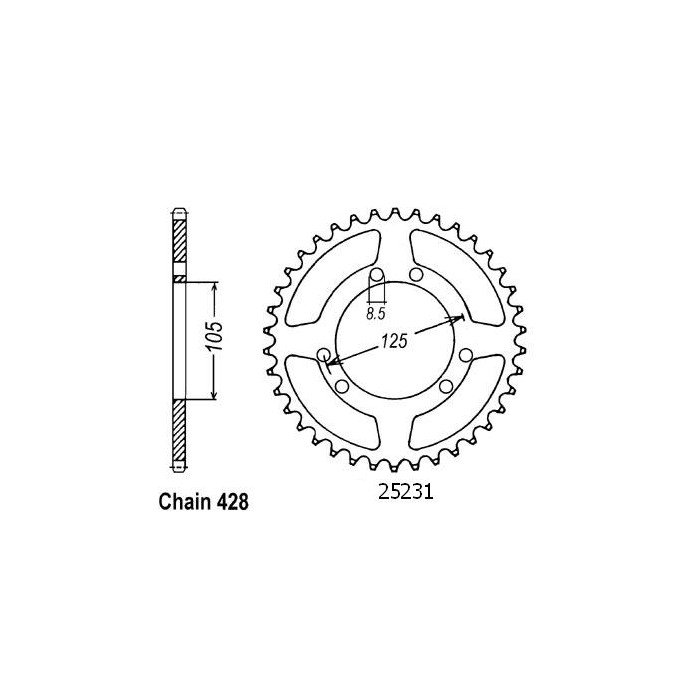 Couronne Hm 50 Derapage 2002-2003 - 428 - 56 Dents - Similaire JTR1134