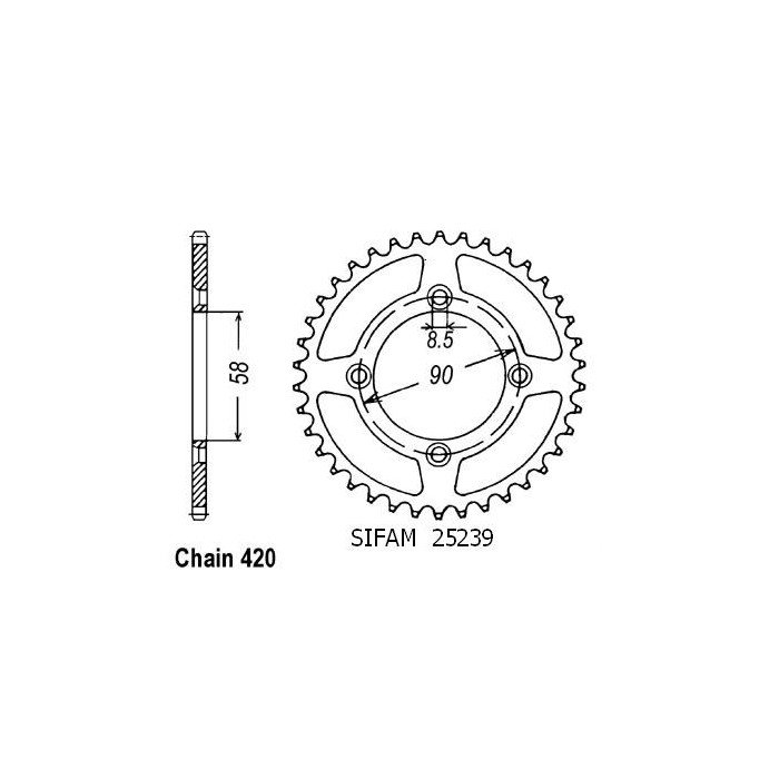 Couronne Honda Xr/Crf 50 - 420 - 37 Dents - Similaire JTR1213