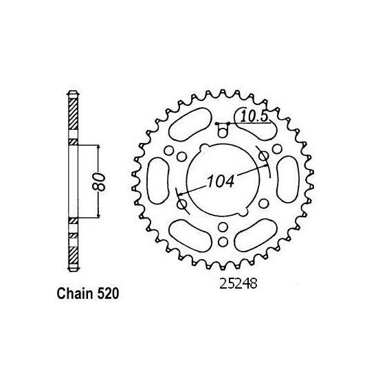 Couronne Polaris 250 Trail Blazer - 520 - 36 Dents - Similaire JTR1478