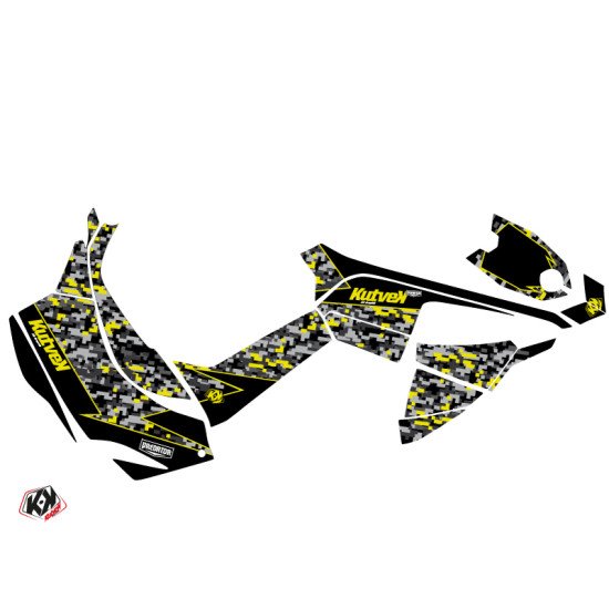 Kit Déco Quad Predator Can Am DS 90 Noir Gris Jaune (2008-2023)
