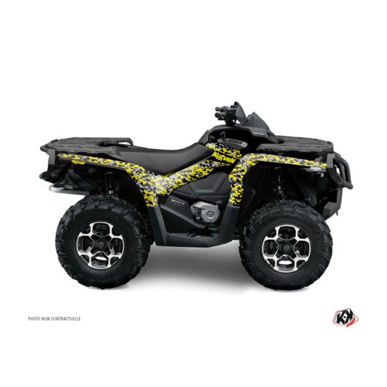 Kit Déco Quad Predator Can Am Outlander 400 XTP Noir Gris Jaune (2010