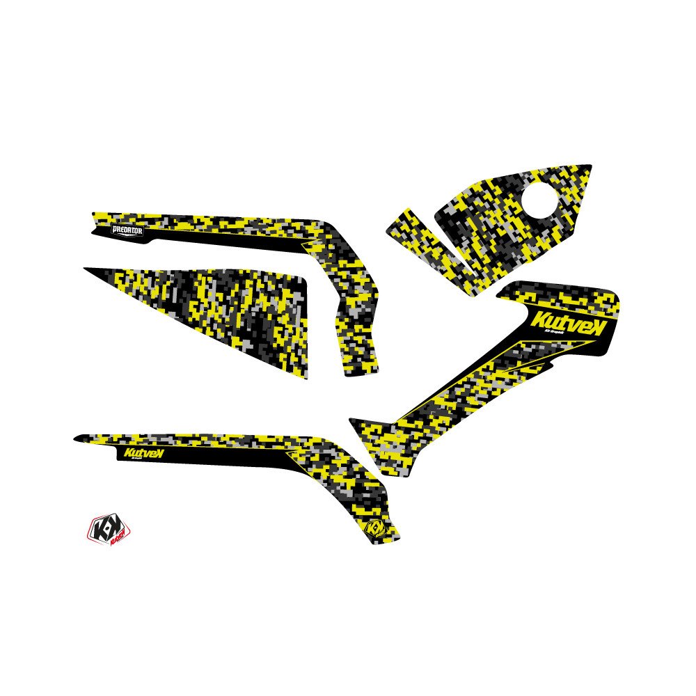 Kit Déco Quad Predator Can Am Outlander 1000 Noir Gris Jaune (2012-20