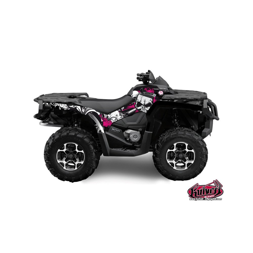 Kit Déco Quad Trash Can Am Outlander 1000 Noir Rose (2012-2015)