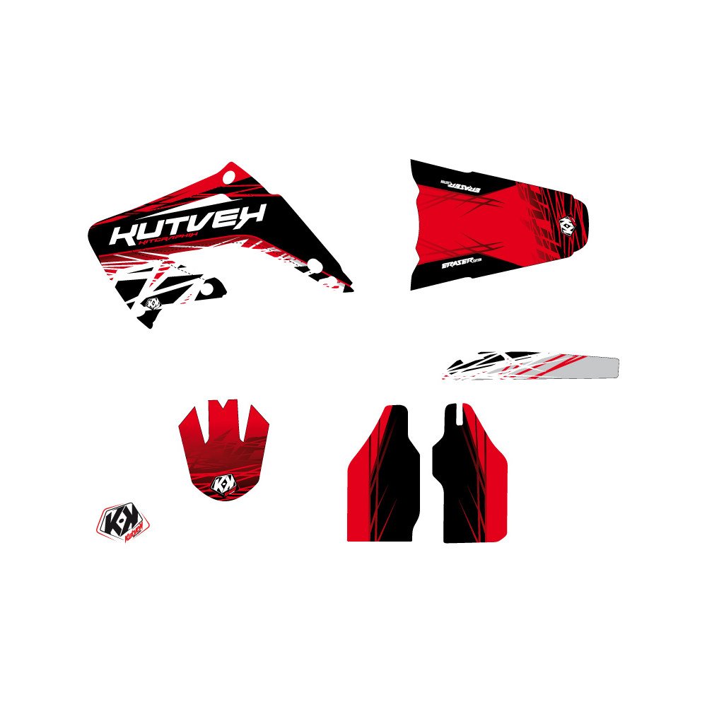 Kit Deco Moto Cross Eraser Honda 125 CR Rouge Blanc