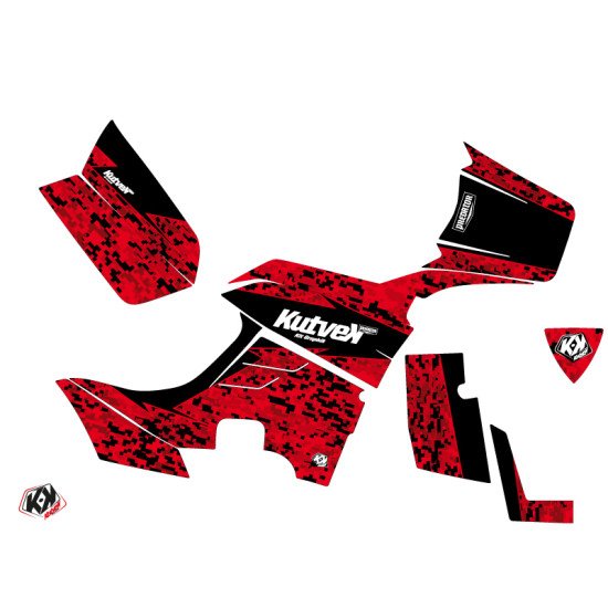 Kit Déco Quad Predator Kymco 550 MXU Rouge Noir (2012-2014)