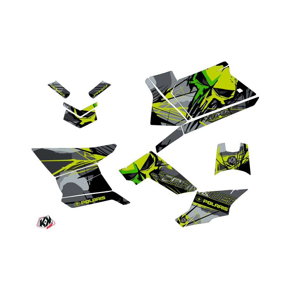 Kit Déco Quad Evil Polaris Scrambler 850-1000 XP Gris Vert (2015-2019