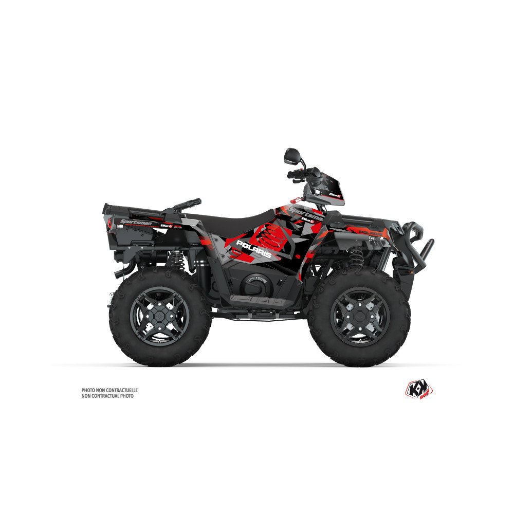 Kit Déco Quad Elka Polaris 450 Sportsman Gris Rouge (2018-2020)