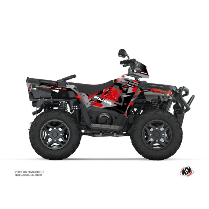 Kit Déco Quad Elka Polaris 450 Sportsman Gris Rouge (2018-2020)