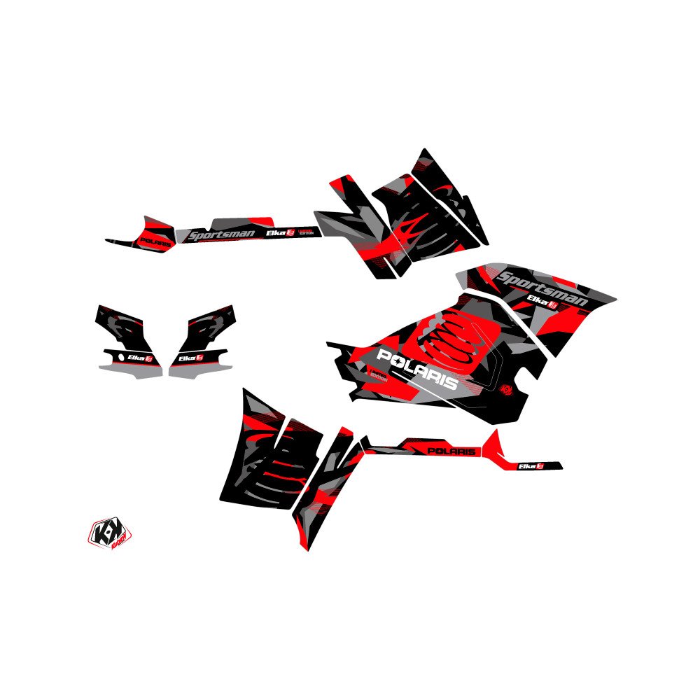 Kit Déco Quad Elka Polaris 450 Sportsman Gris Rouge (2018-2020)