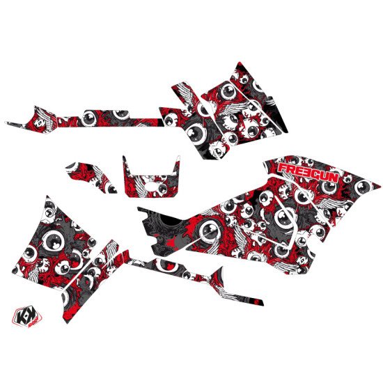 Kit Déco Quad Freegun Eyed Polaris 570 Sportsman Touring Rouge Gris (