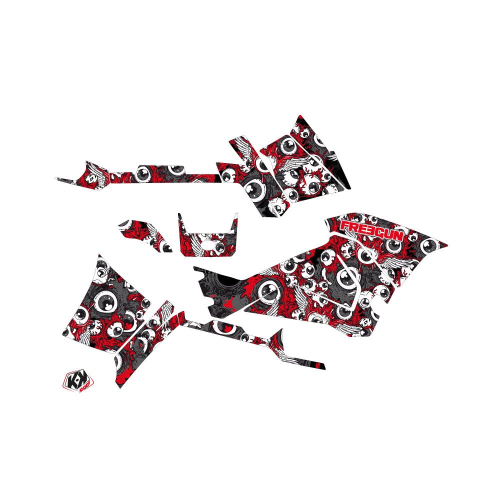 Kit Déco Quad Freegun Eyed Polaris 570 Sportsman Touring Rouge Gris (