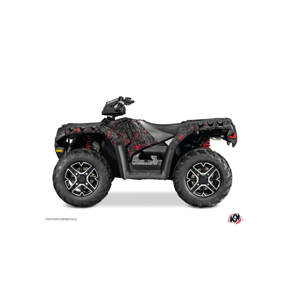 Kit Déco Quad Camo Polaris 500-800 Sportsman Forest Noir Rouge (2011-