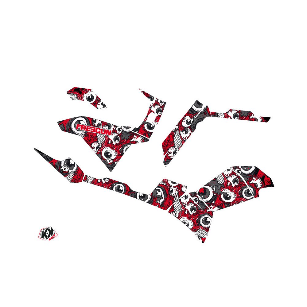 Kit Déco Quad Freegun Eyed Polaris 500-800 Sportsman Forest Rouge Gri