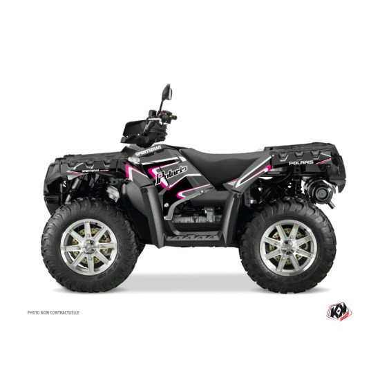 Kit Déco Quad Vintage Polaris 550 Sportsman Forest Noir Rose (2010-20