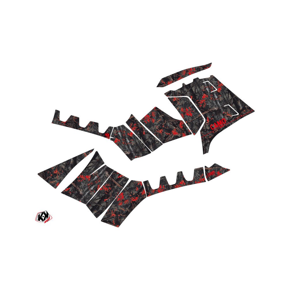 Kit Déco Quad Camo Polaris 850 Sportsman Forest Noir Rouge (2009-2012