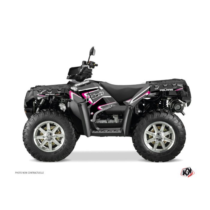 Kit Déco Quad Vintage Polaris 1000 Sportsman Forest Noir Rose (2010-2