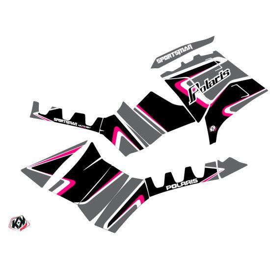 Kit Déco Quad Vintage Polaris 1000 Sportsman Forest Noir Rose (2010-2