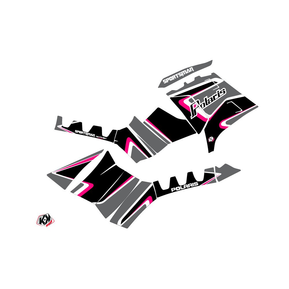 Kit Déco Quad Vintage Polaris 1000 Sportsman Forest Noir Rose (2010-2