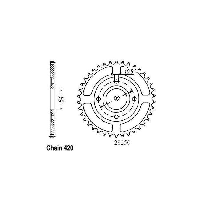 Couronne Tzr50 / Power50 1997 - 420 - 46 Dents - Similaire JTR1078