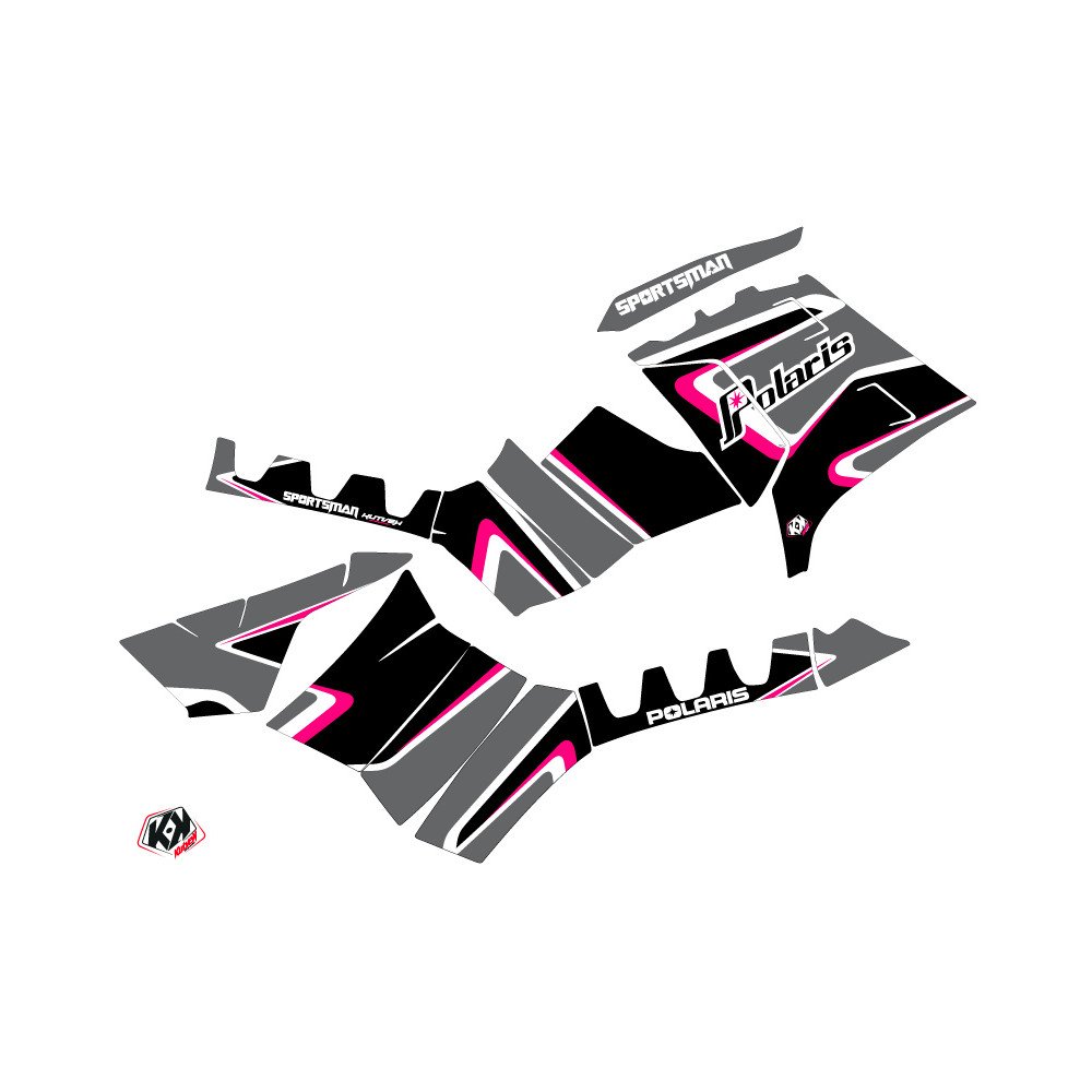 Kit Déco Quad Vintage Polaris 1000 Sportsman Touring Noir Rose (2010-