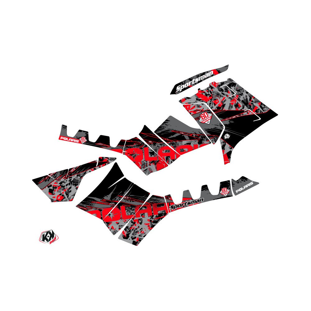 Kit Déco Quad Vintage Polaris 1000 Sportsman Touring Noir Rouge (2013