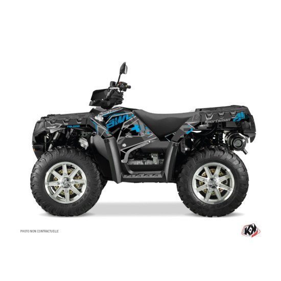 Kit Déco Quad Visor Polaris 1000 Sportsman Touring Noir Bleu (2013-20