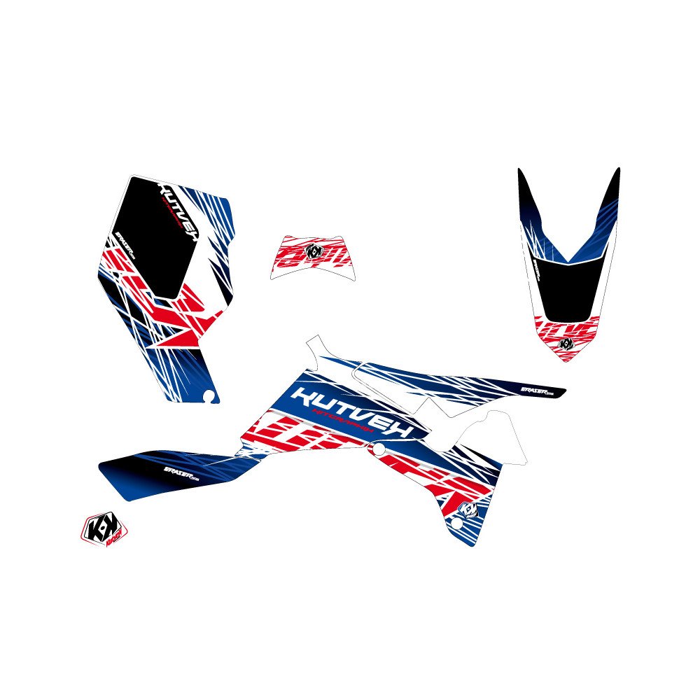 Kit Déco Quad Eraser Suzuki 450 LTR Bleu Rouge (2007-2014)