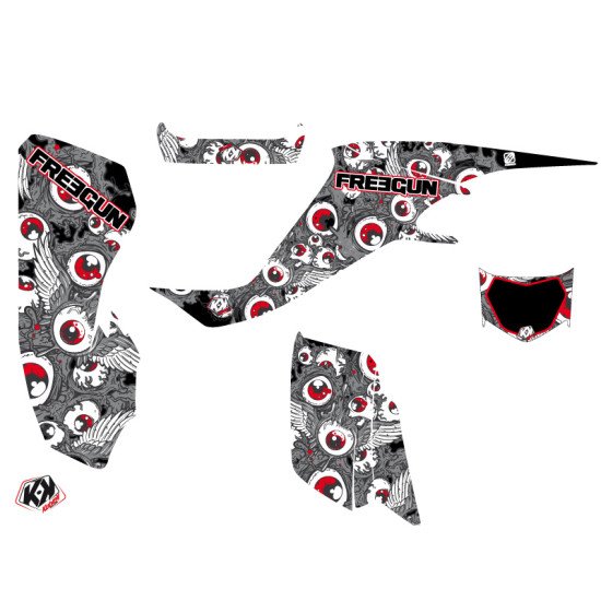 Kit Déco Quad Freegun Eyed Suzuki 400 LTZ Gris Rouge (2003-2008)