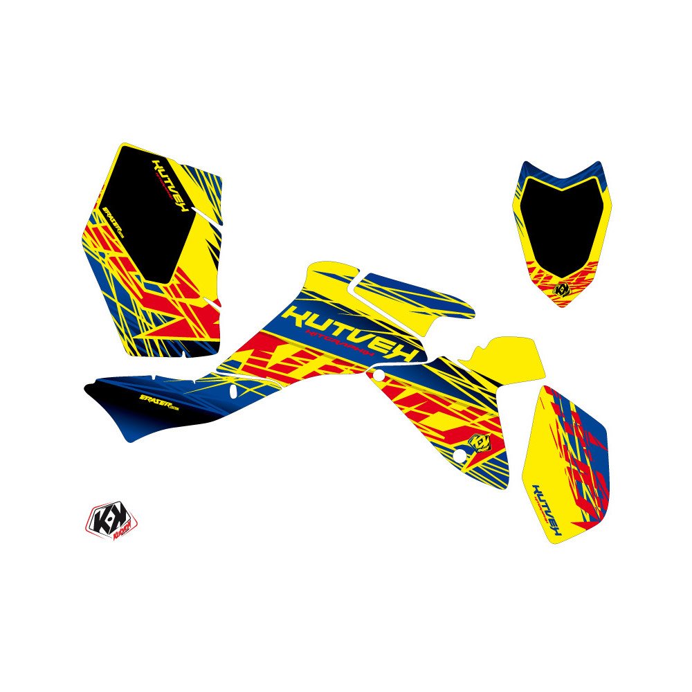 Kit Déco Quad Eraser Suzuki 400 LTZ IE Bleu Jaune (2009-2011)