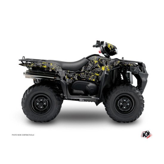 Kit Déco Quad Camo Suzuki King Quad 400 Noir Jaune (2008-2017)