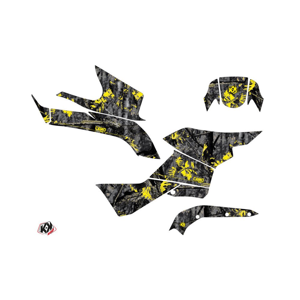 Kit Déco Quad Camo Suzuki King Quad 750 Noir Jaune (2019-2023)