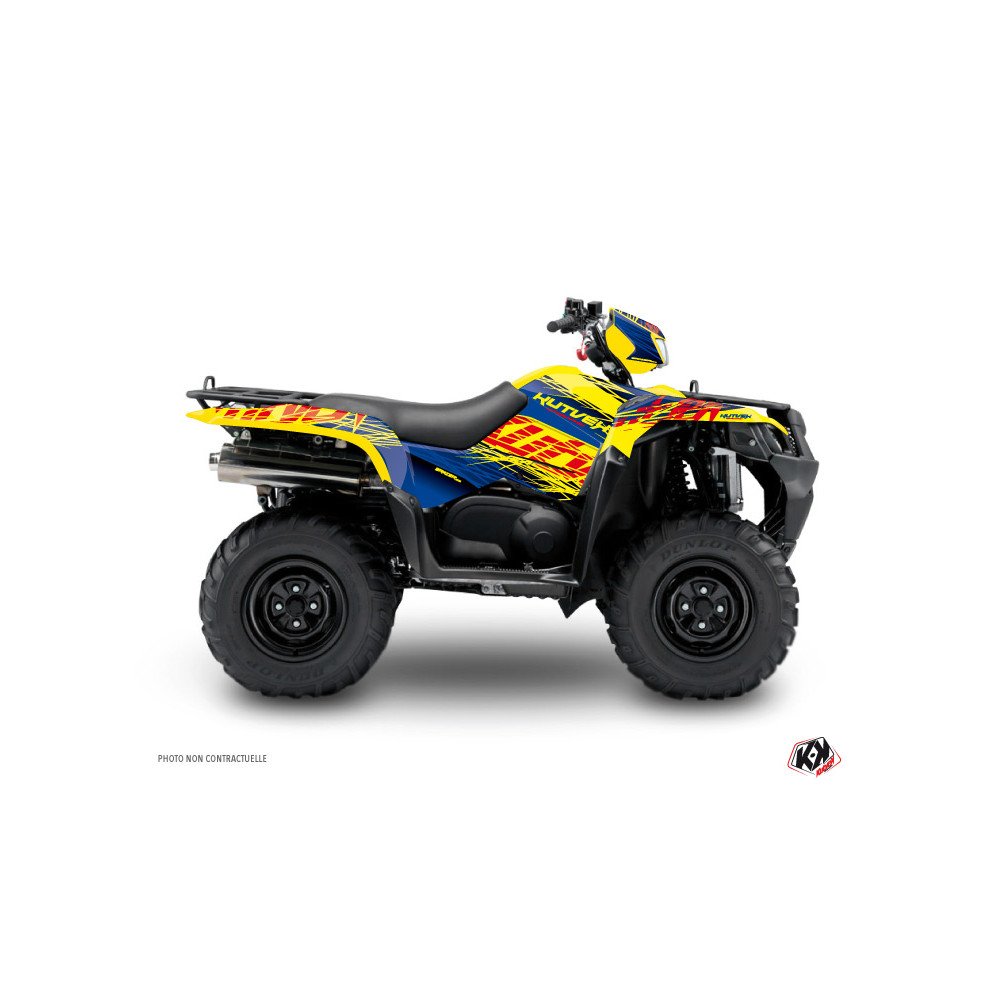 Kit Déco Quad Eraser Suzuki King Quad 750 Bleu Jaune (2019-2023)