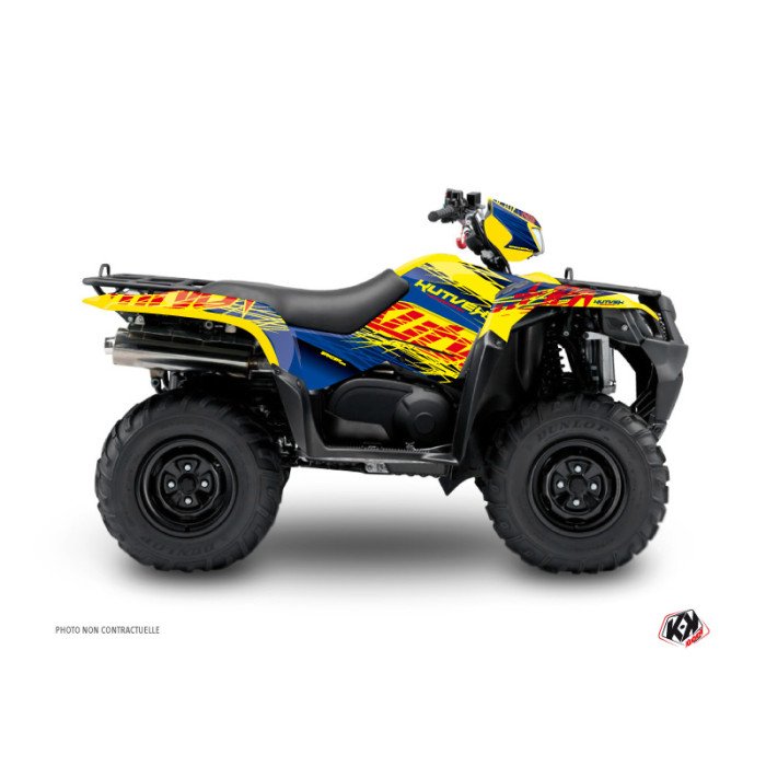 Kit Déco Quad Eraser Suzuki King Quad 750 Bleu Jaune (2019-2023)