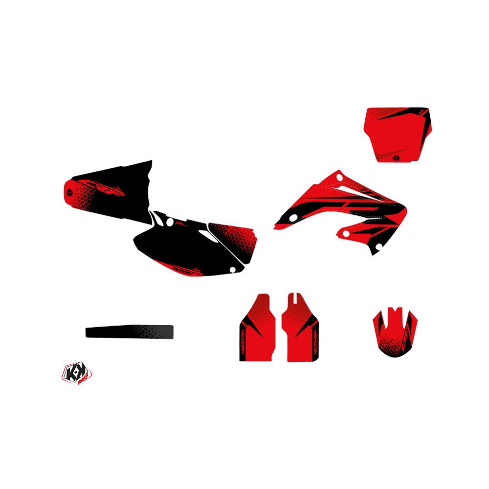 Kit Deco Moto Cross Nasting Honda 125 CR Rouge Noir