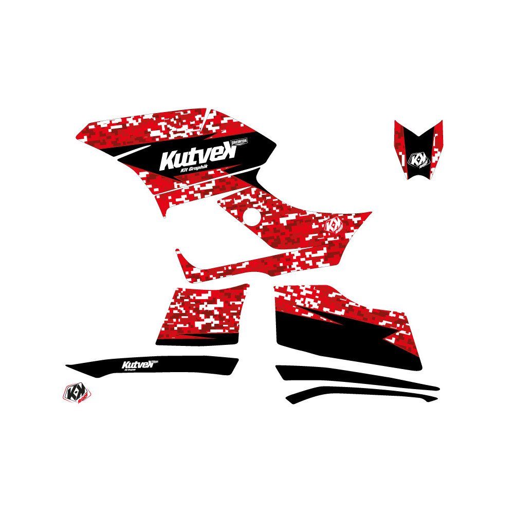 Kit Déco Quad Predator Yamaha 300 Grizzly Rouge (2011-2014)