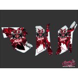Kit Déco Quad Demon Yamaha 550-700 Grizzly Rouge (2008-2015)