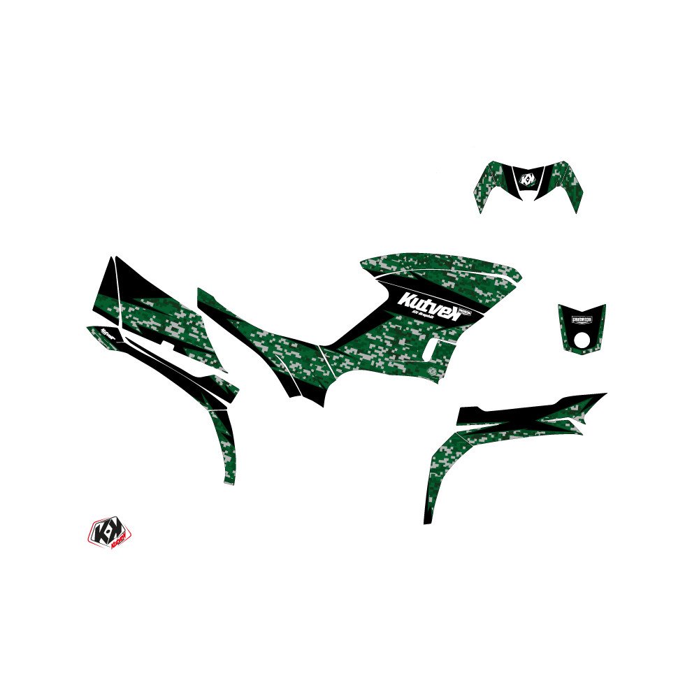 Kit Déco Quad Predator Yamaha 450 Kodiak Noir Vert (2003-2017)