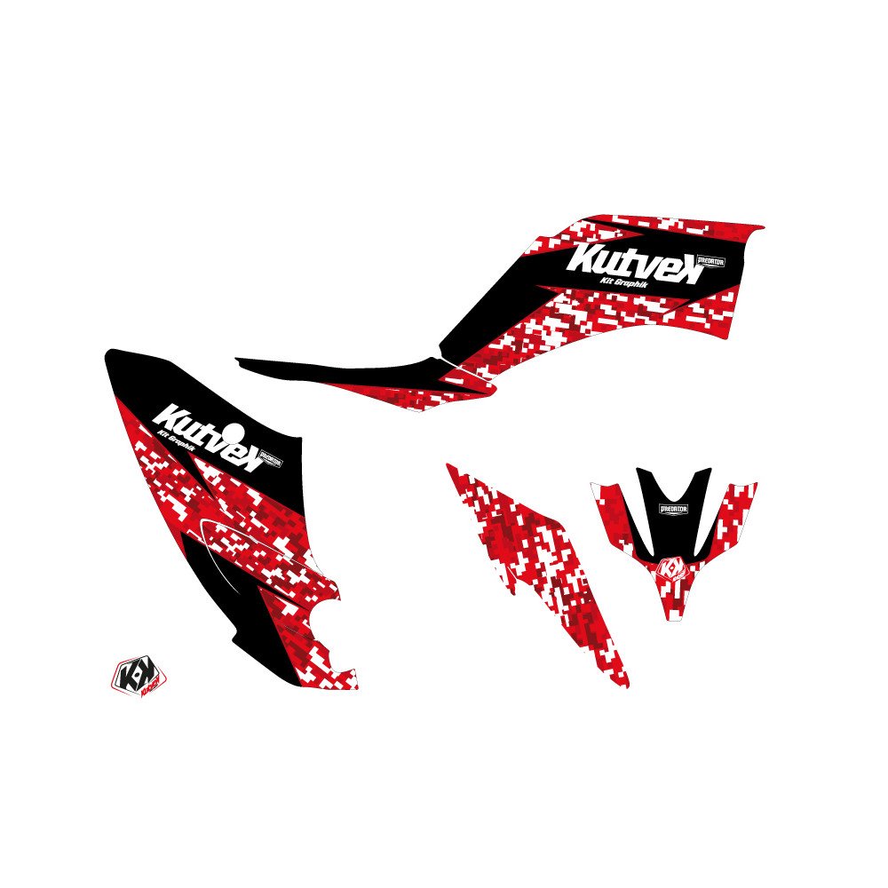 Kit Déco Quad Predator Yamaha 250 Raptor Rouge (2008-2014)