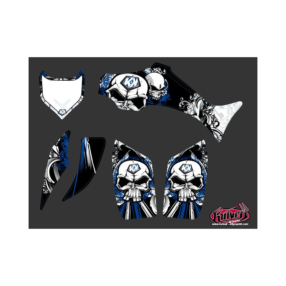 Kit Déco Quad Trash Yamaha 350-450 Wolverine Noir Bleu (2006-2009)