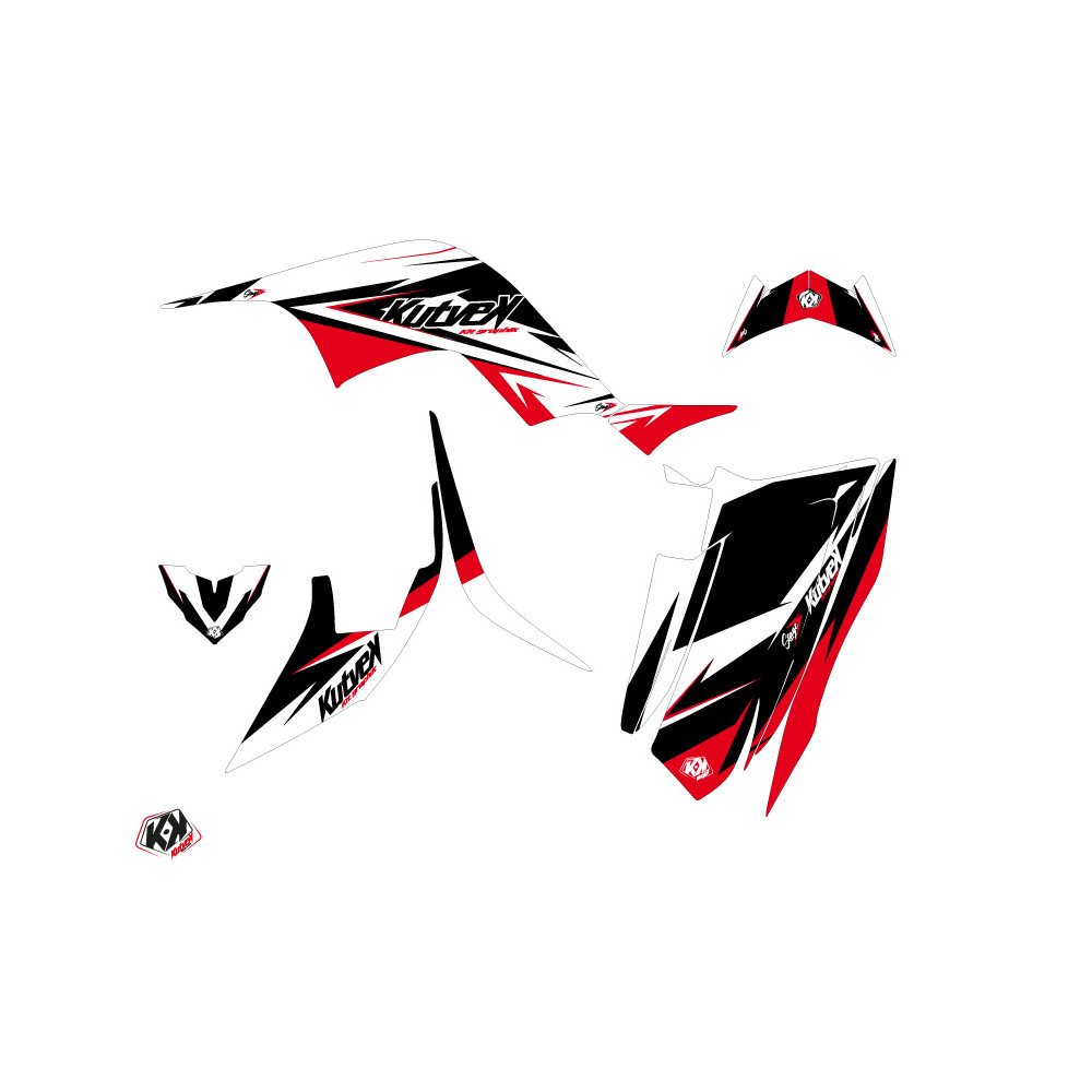 Kit Déco Quad Stage Yamaha 90 Raptor Noir Rouge (2009-2023)