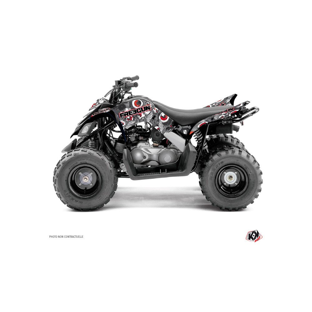 Kit Déco Quad Freegun Eyed Yamaha 90 Raptor Rouge (2009-2023)