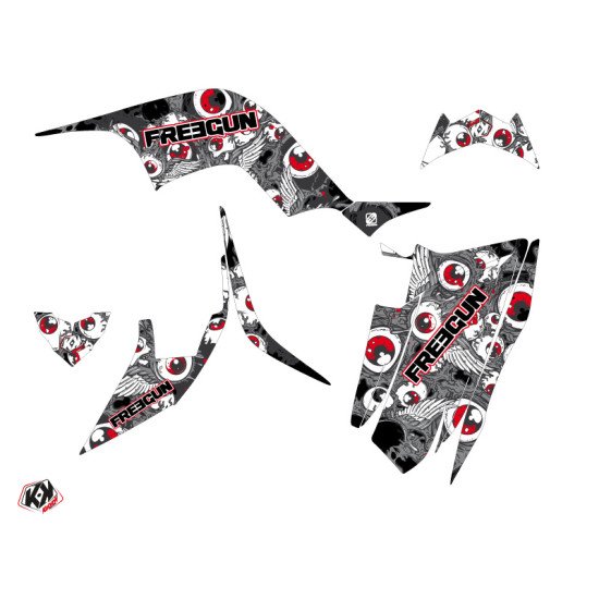 Kit Déco Quad Freegun Eyed Yamaha 90 Raptor Rouge (2009-2023)