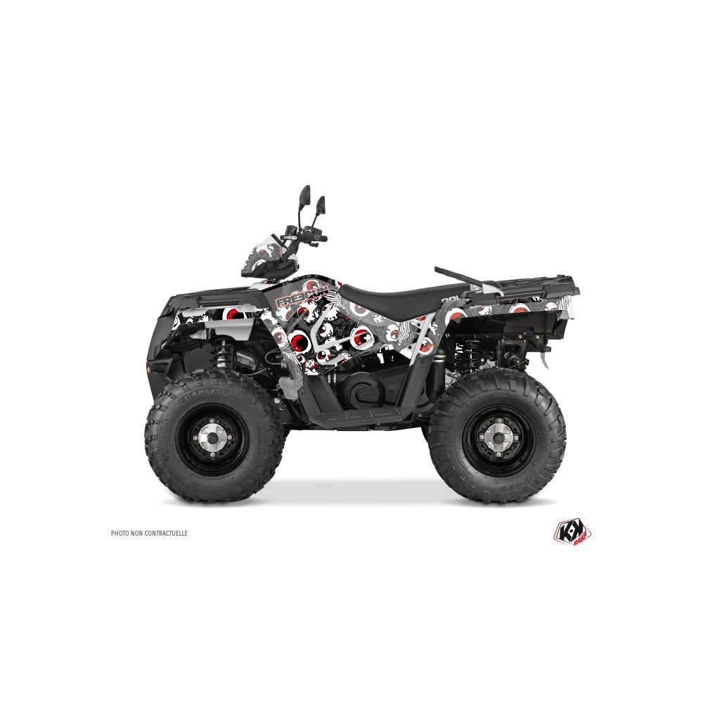 Kit Déco Quad Freegun Eyed Polaris 570 Sportsman Forest Gris Rouge (2
