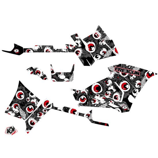 Kit Déco Quad Freegun Eyed Polaris 570 Sportsman Forest Gris Rouge (2