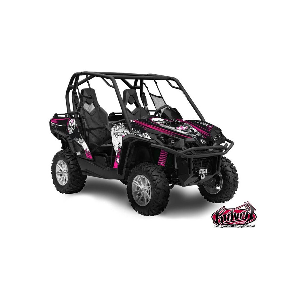 Kit Déco SSV Trash Can Am Commander Noir Rose (2012-2018)