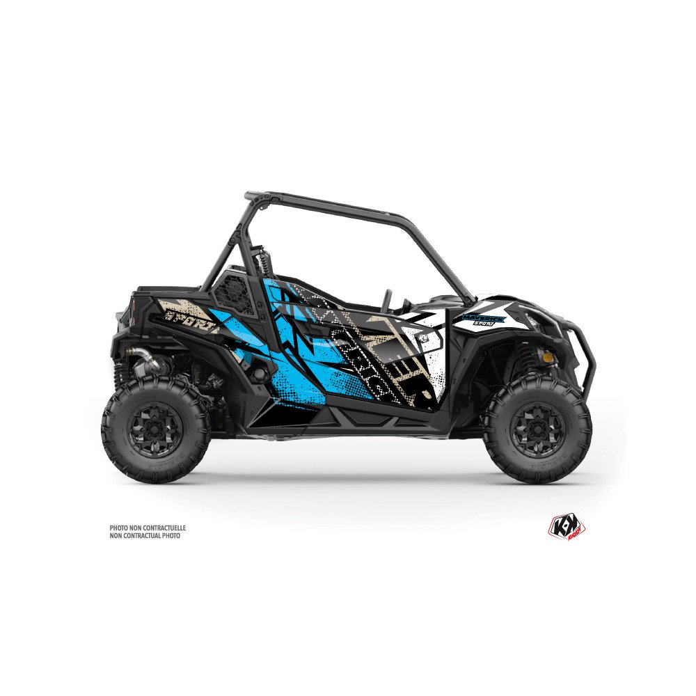 Kit Déco SSV Kraft Can Am Maverick Sport Avec Portes Blanc Bleu (2018