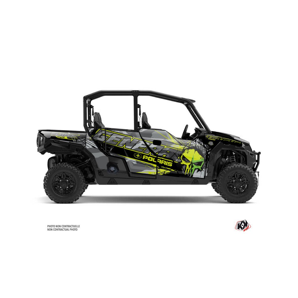Kit Déco SSV Evil Polaris GENERAL 1000 4 portes Gris Vert (2017-2021)