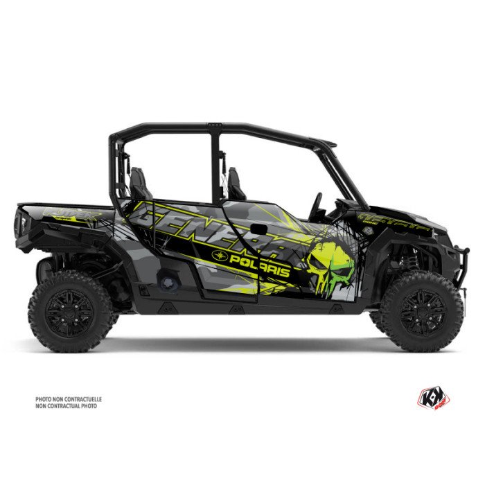 Kit Déco SSV Evil Polaris GENERAL 1000 4 portes Gris Vert (2017-2021)