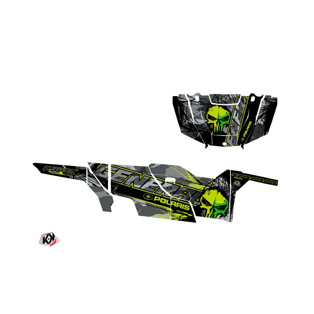 Kit Déco SSV Evil Polaris GENERAL 1000 4 portes Gris Vert (2017-2021)